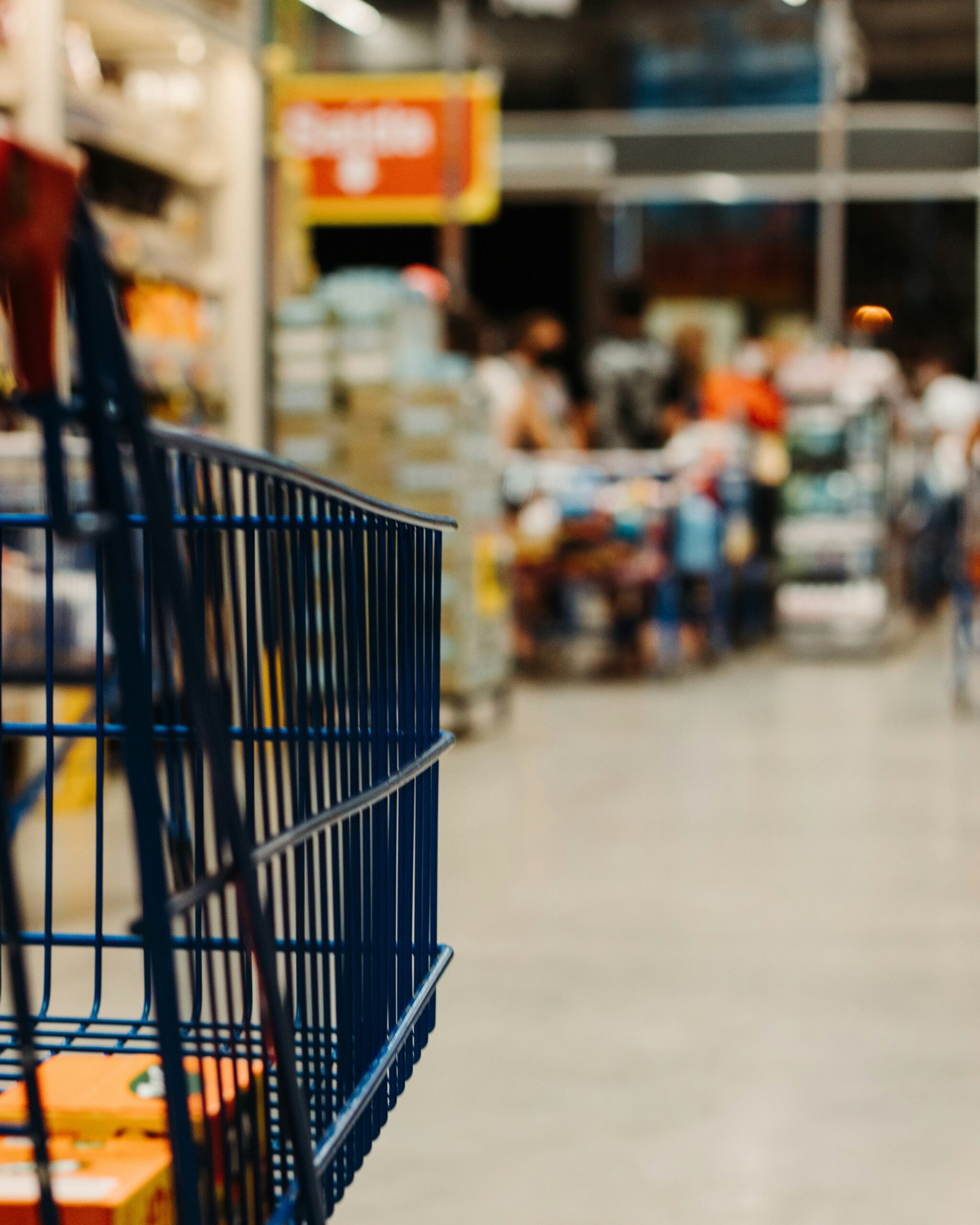 grocery store do not call list internal DNC close up of grocery cart going down an aisle