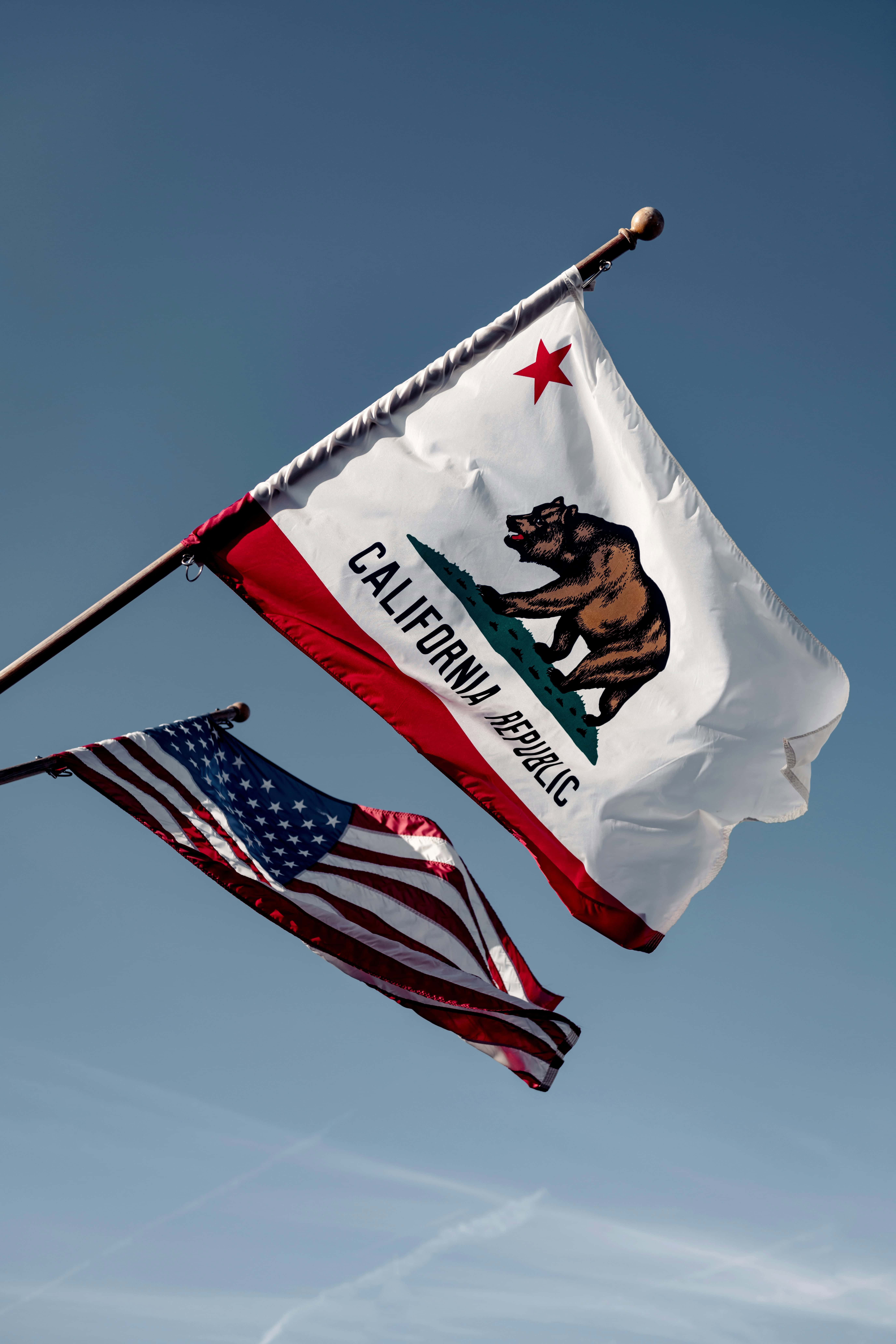 CIPA CCPA privacy law data and privacy law california republic and usa flag with background of blue sky