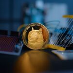 dogecoin crypto currency crypto coin bitcoin sweepstakes crypto sweeps doge coin close up